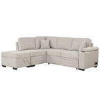 87.4 Sleeper Sofa Bed,2 in 1 Pull Out sofa bed L Shape Couch with Storage Ottoman for Living Room,Bedroom Couch and Small Apart