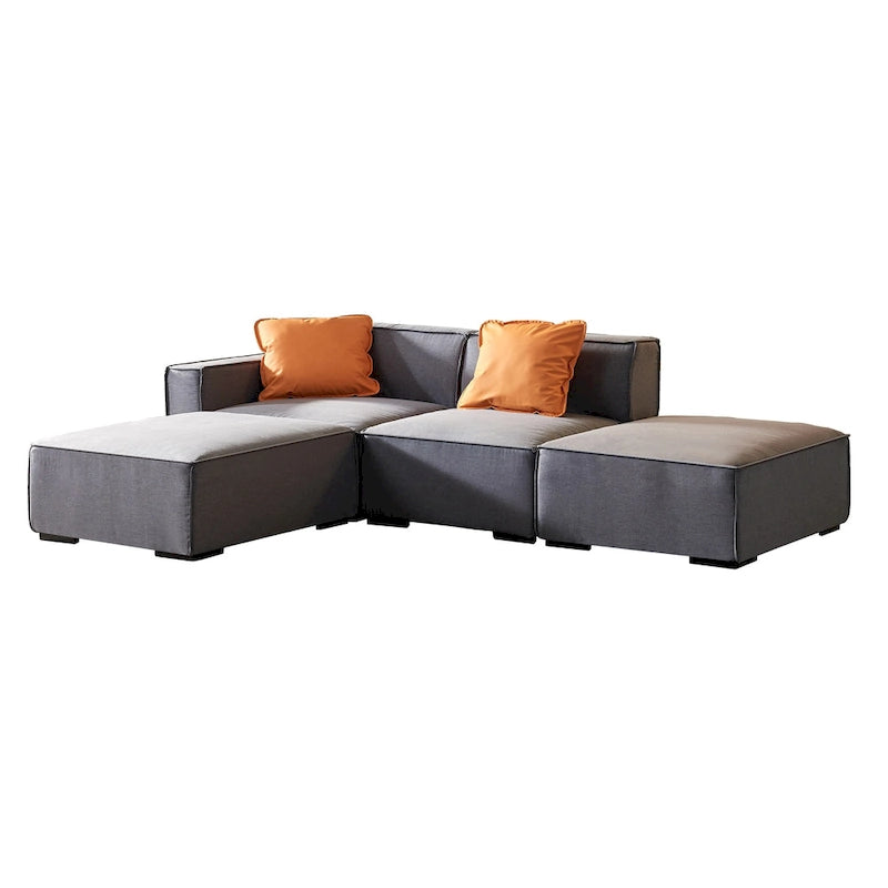 Modular Sectional Fabric Sofa (Beige)