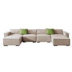 Modular Sectional Fabric Sofa (Beige)
