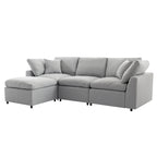 U_STYLE Down Filled Upholstery Convertible Sectional Sofa, L Shaped Couch with Reversible Chaise