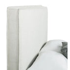 Tête de lit rembourrée Gemma couleur sable avec détails à rebord