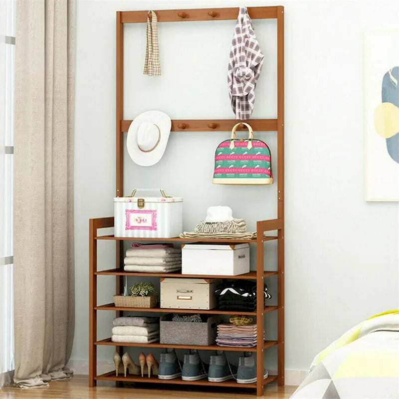 Entryway Shoes Rack Stand Storage Shelf Bamboo