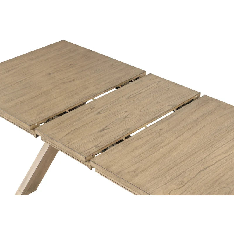 Table de salle à manger extensible Roundhill Furniture Raven Wood Trestle avec rallonge, pin glacé marron