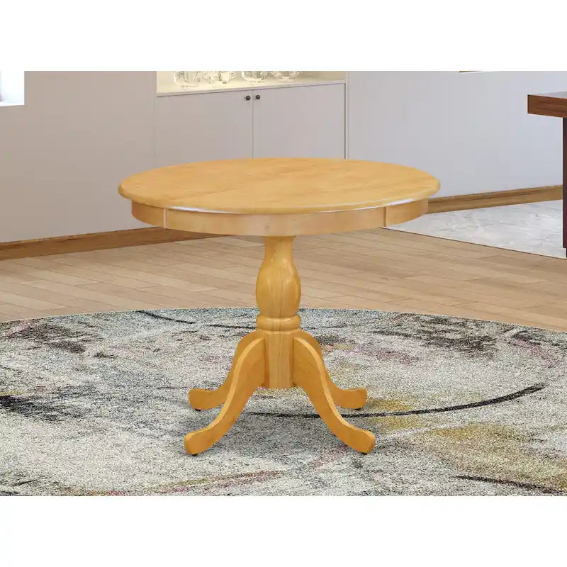 Table de salle à manger East West Furniture - Plateau de table de cuisine rond avec base piédestal, (finitions disponibles)