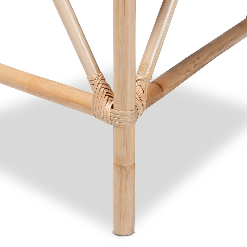 Lot de 2 tables d'appoint Jayden en rotin de couleur marron naturel