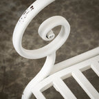 Sullivans Crisp White Metal Garden Bench 36H White - 45.5L x 18.5W x 36H