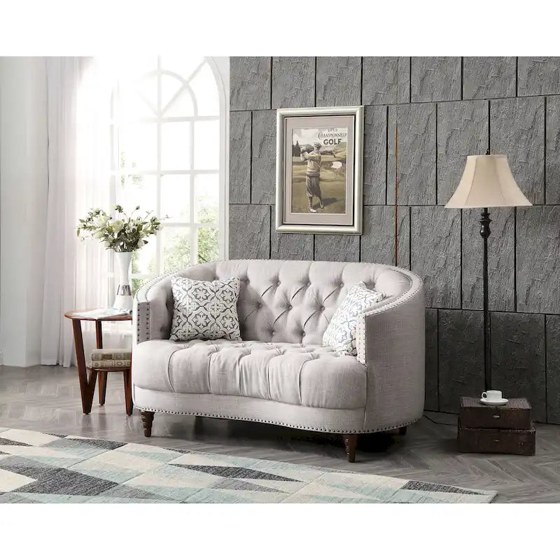 Charleston Tufted Fabric Loveseat