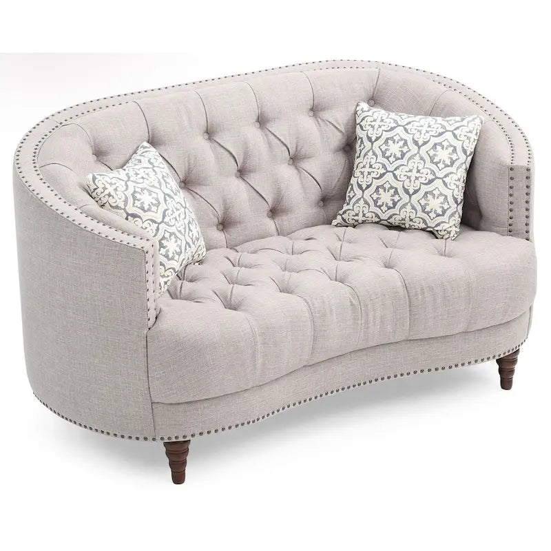 Charleston Tufted Fabric Loveseat