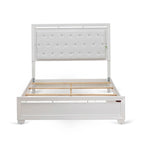 Ensemble de chambre queen Pandora en bois de East West Furniture avec un lit queen Cadres de finition blanche (Option de pièces)