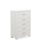 Ensemble de chambre queen Pandora en bois de East West Furniture avec un lit queen Cadres de finition blanche (Option de pièces)