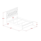 Ensemble de chambre queen Pandora en bois de East West Furniture avec un lit queen Cadres de finition blanche (Option de pièces)