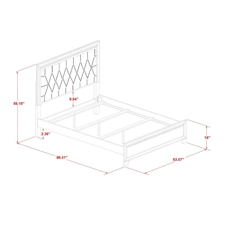 Ensemble de chambre queen Pandora en bois de East West Furniture avec un lit queen Cadres de finition blanche (Option de pièces)