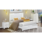 Ensemble de chambre queen Pandora en bois de East West Furniture avec un lit queen Cadres de finition blanche (Option de pièces)