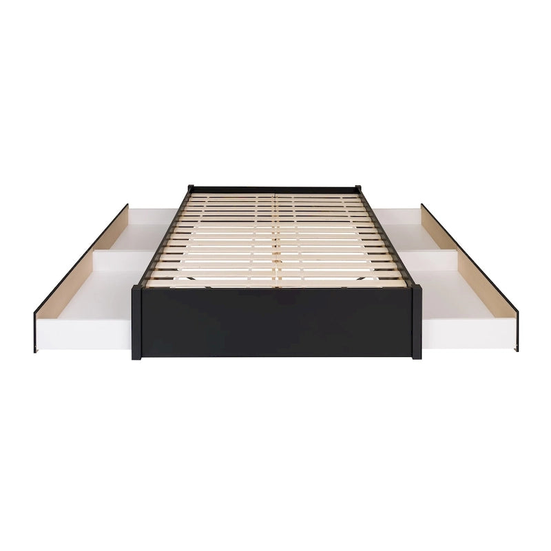 Lit plateforme à 4 montants Prepac Queen Select avec tiroirs en option