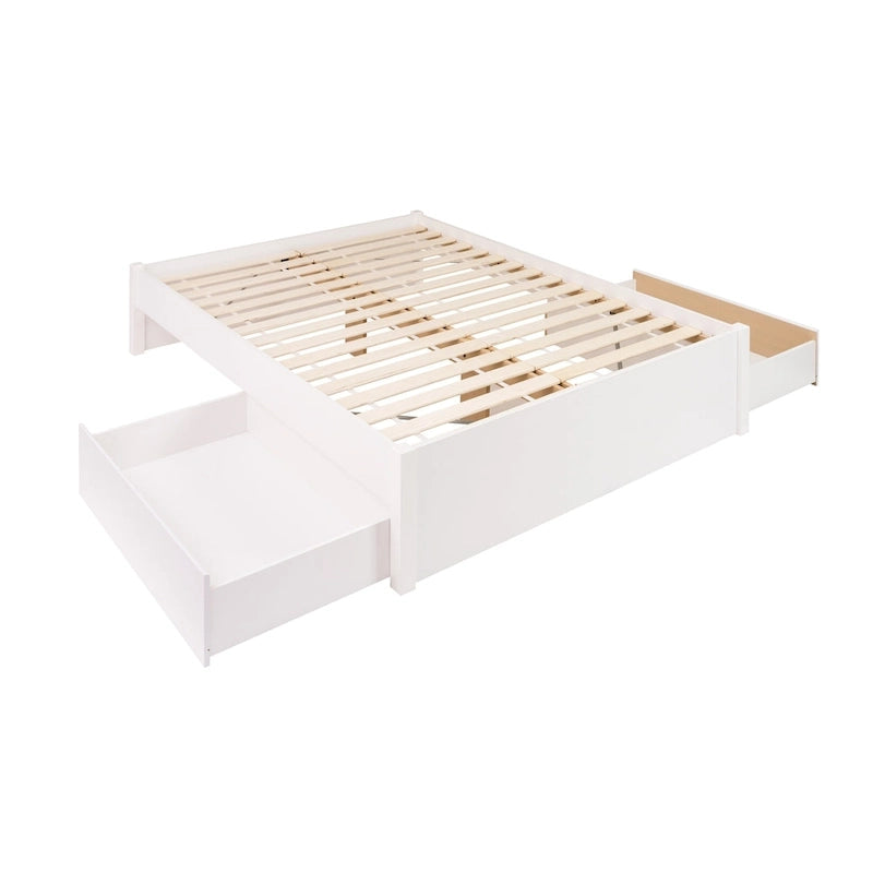 Lit plateforme à 4 montants Prepac Queen Select avec tiroirs en option