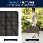 2.83-Foot Square Bi-Fold Plastic Folding Table with Carrying Handle