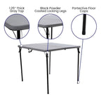 2.83-Foot Square Bi-Fold Plastic Folding Table with Carrying Handle