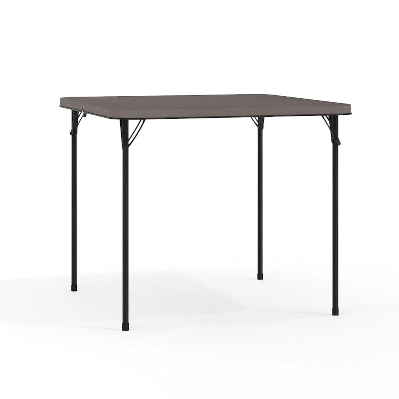 2.83-Foot Square Bi-Fold Plastic Folding Table with Carrying Handle