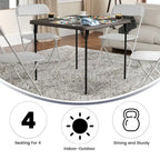 2.83-Foot Square Bi-Fold Plastic Folding Table with Carrying Handle