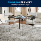 2.83-Foot Square Bi-Fold Plastic Folding Table with Carrying Handle