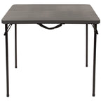 2.83-Foot Square Bi-Fold Plastic Folding Table with Carrying Handle