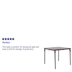 2.83-Foot Square Bi-Fold Plastic Folding Table with Carrying Handle