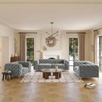 Corvus Aosta Tufted Velvet Loveseat and Sofa Living Room Chesterfield Set