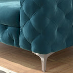 Corvus Aosta Tufted Velvet Loveseat and Sofa Living Room Chesterfield Set