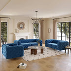 Corvus Aosta Tufted Velvet Loveseat and Sofa Living Room Chesterfield Set