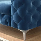 Corvus Aosta Tufted Velvet Loveseat and Sofa Living Room Chesterfield Set