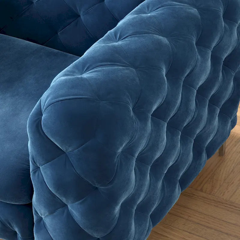 Corvus Aosta Tufted Velvet Loveseat and Sofa Living Room Chesterfield Set