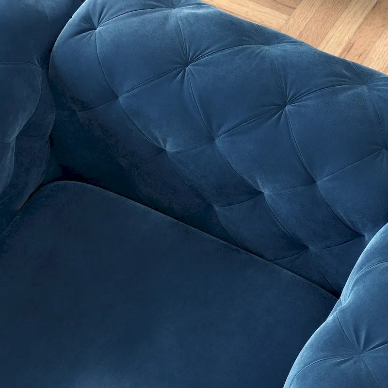 Corvus Aosta Tufted Velvet Loveseat and Sofa Living Room Chesterfield Set