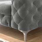 Corvus Aosta Tufted Velvet Loveseat and Sofa Living Room Chesterfield Set