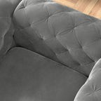 Corvus Aosta Tufted Velvet Loveseat and Sofa Living Room Chesterfield Set