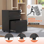 3 Drawer Mobile File Cabinet Lockable Storage Cabinet