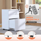3 Drawer Mobile File Cabinet Lockable Storage Cabinet