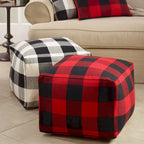 Buffalo Plaid Floor Pouf