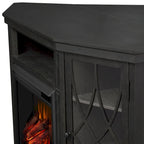 Meuble TV cheminée électrique Lynette 56 gris par Real Flame