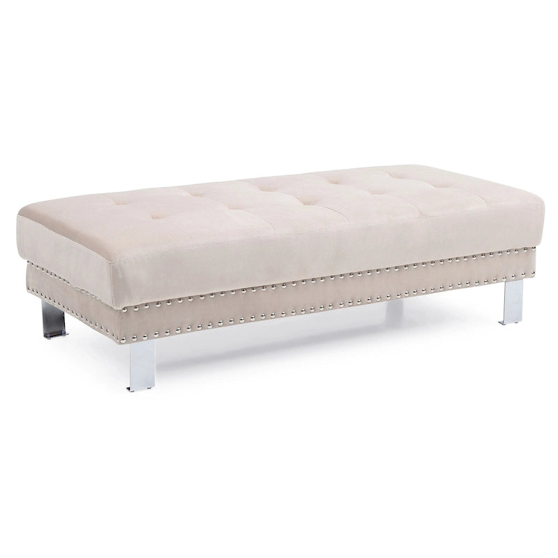 Derek Oversized Velvet Ottoman