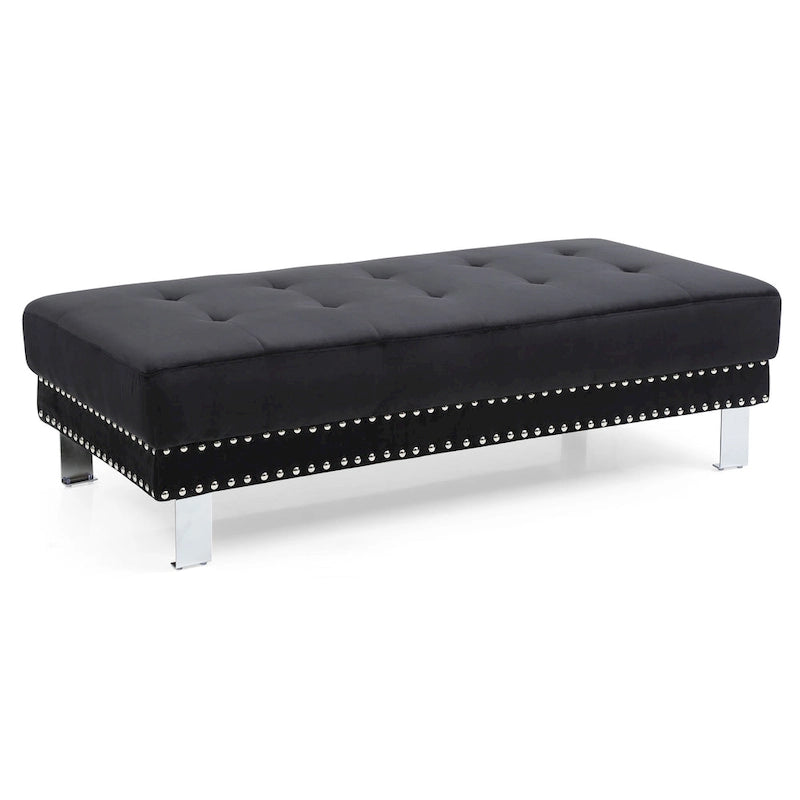 Derek Oversized Velvet Ottoman