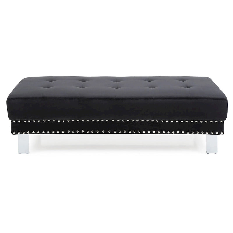 Derek Oversized Velvet Ottoman
