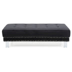 Derek Oversized Velvet Ottoman