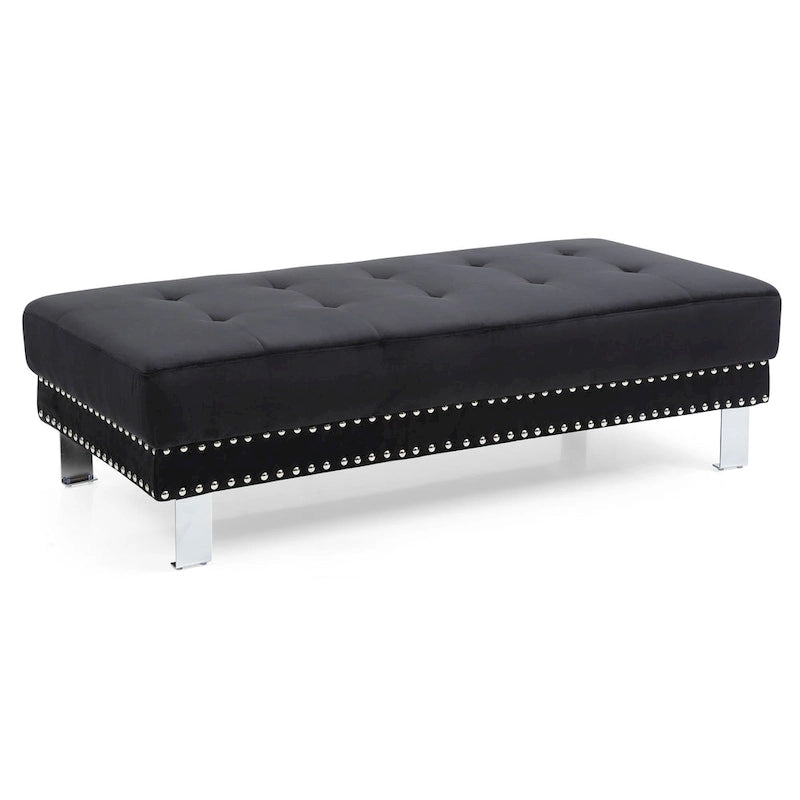 Derek Oversized Velvet Ottoman
