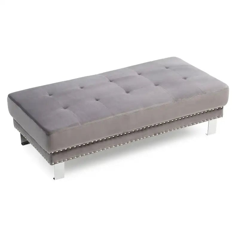 Derek Oversized Velvet Ottoman