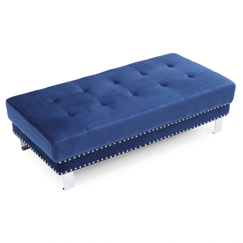 Derek Oversized Velvet Ottoman