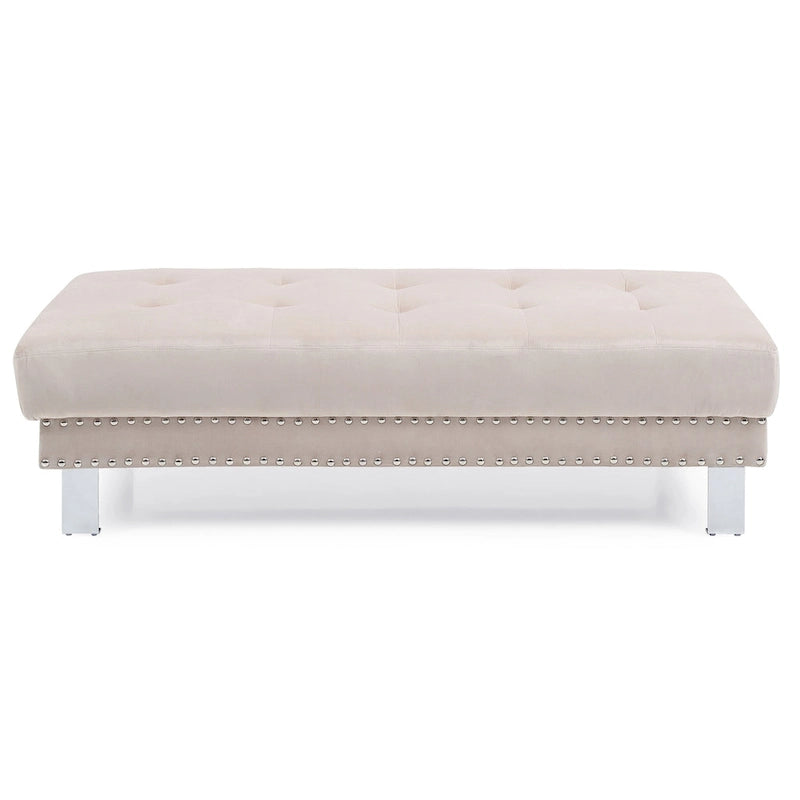 Derek Oversized Velvet Ottoman