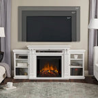 Cheminée électrique Calie 67 avec meuble TV blanc de Real Flame