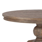 Table à manger ronde en teck vieilli marron Copper Grove Asperg