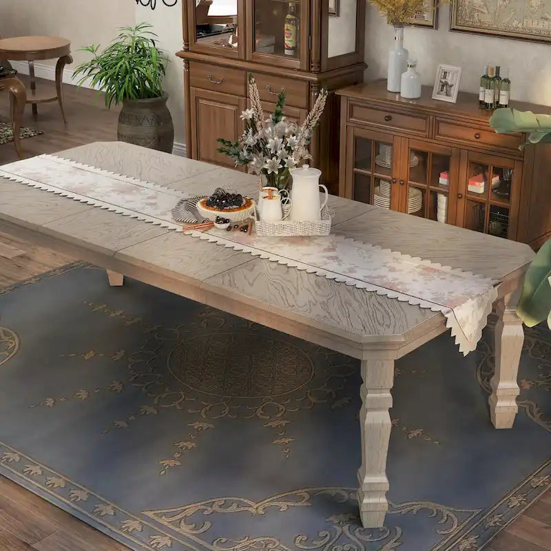 Table à manger extensible en bois Tani White de 100 po de Furniture of America