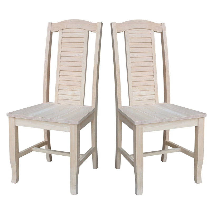 Chaises de salle à manger en bois massif « bord de mer » — Ensemble de deux